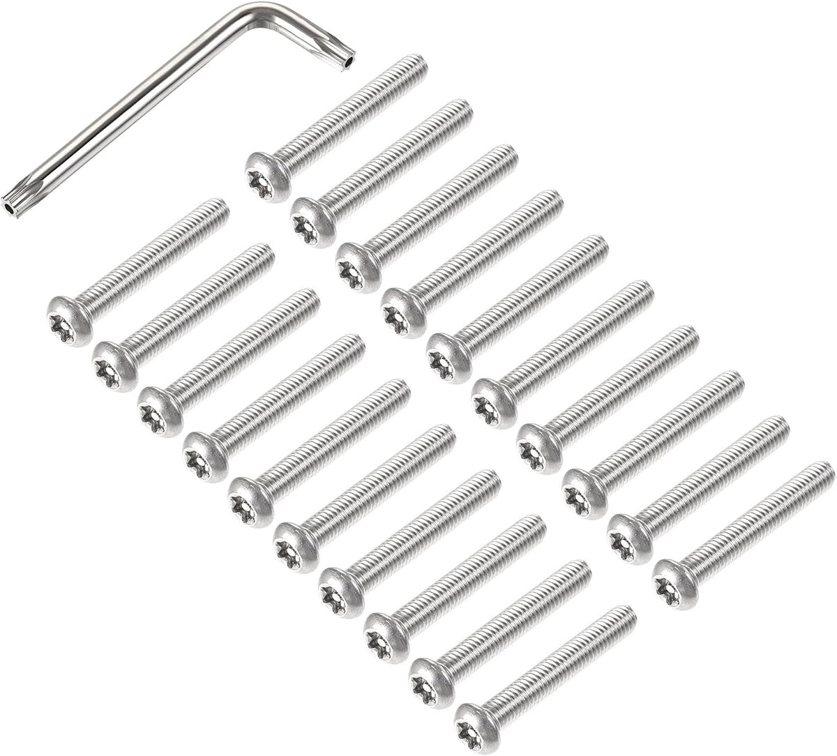 M6x40mm Torx Security Machine Screw, 20pcs Pan Head Screws Inside Column, with T30 L-Type Wrench, 304 Stainless Steel Fasteners Bolts
