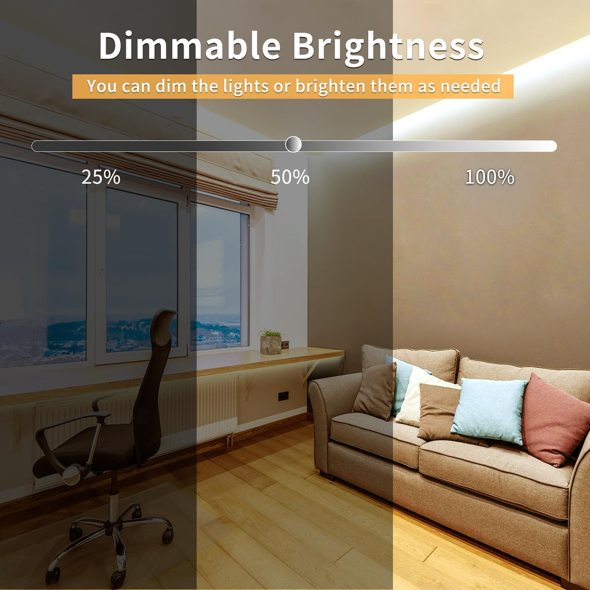 LinkMejor COB LED Strip Lights 100ft, 3000K DC 24V Dimmable Cald Alb