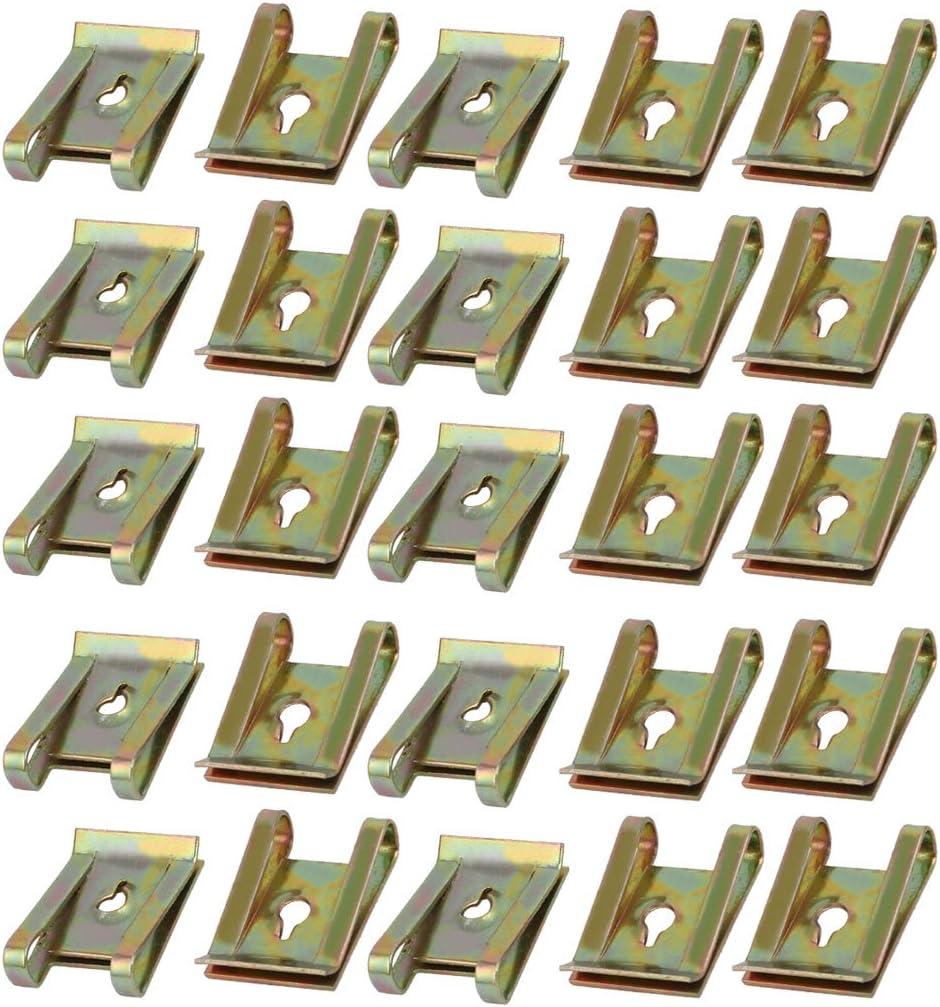 25pcs Speed Fastener U Nut Clip Brass Tone for M4 / ST4.2 Screw Bolt