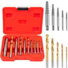 LinkMejor 10-Piece Screw Extractor Left-Hand Drill Bit Set Spiral Flutes