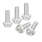 M8x25mm Phillips Hex Head Flange Bolts, 5pcs 304 Stainless Steel Hexagon Phillips Flange Head Hex Bolts Machine Screws
