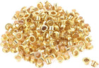 Metal Round Eyelet Grommet for Paper Clothes Shoes 250 Pcs Gold Tone