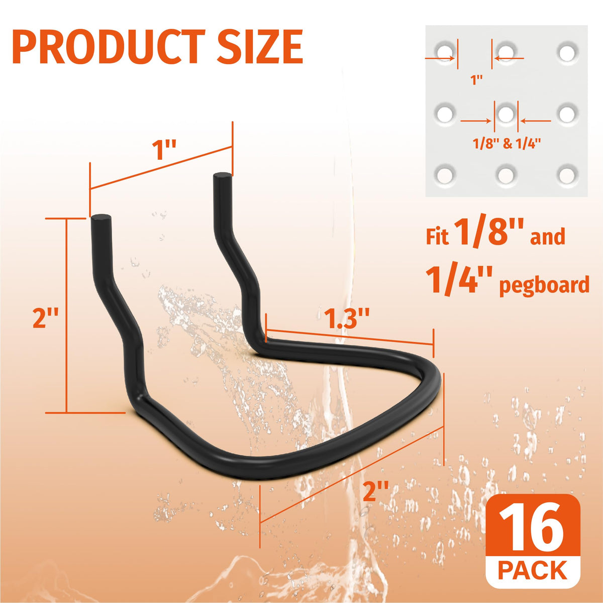 LinkMejor 16 Pack Schwarzes Ring-Design Nagelbrett Halter für Schraubenzieher
