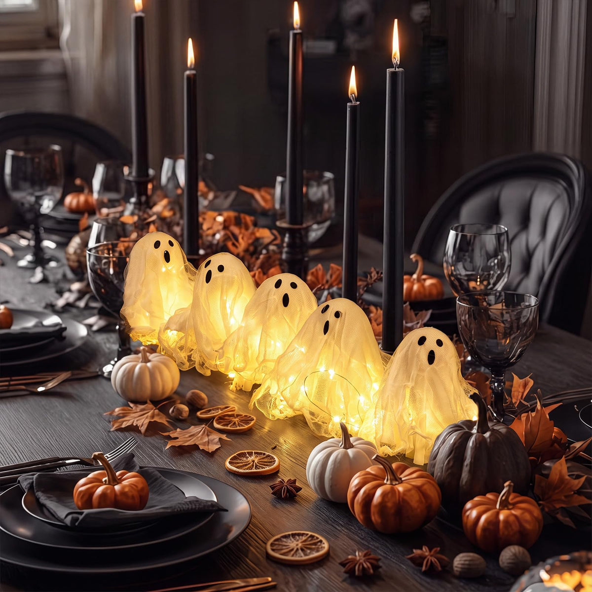 Halloween Dekorative Sæt Belysning af Spøgelses Centerstykke