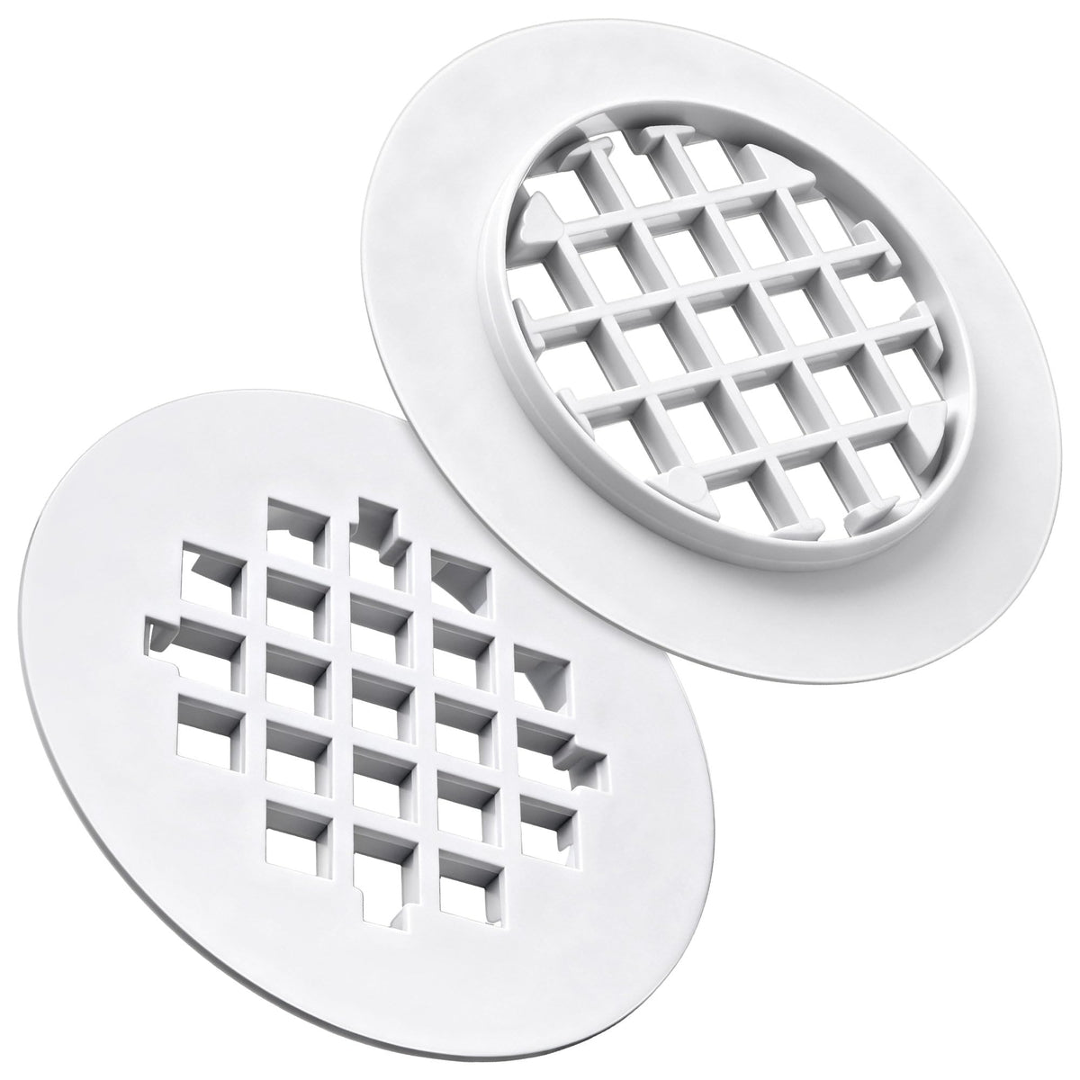 2 Pack 4-1/4 Snap in Shower Drain Cove White,PVC Plastic