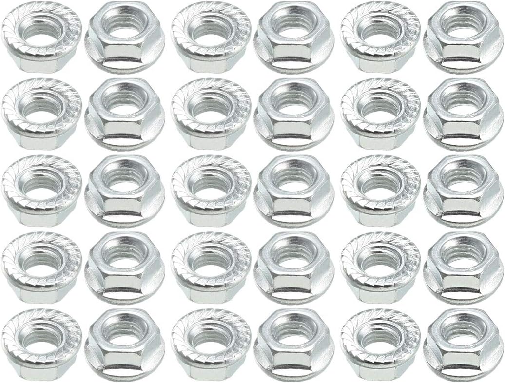 M8 Serrated Flange Hex Lock Nuts, Carbon Steel 100 Pcs