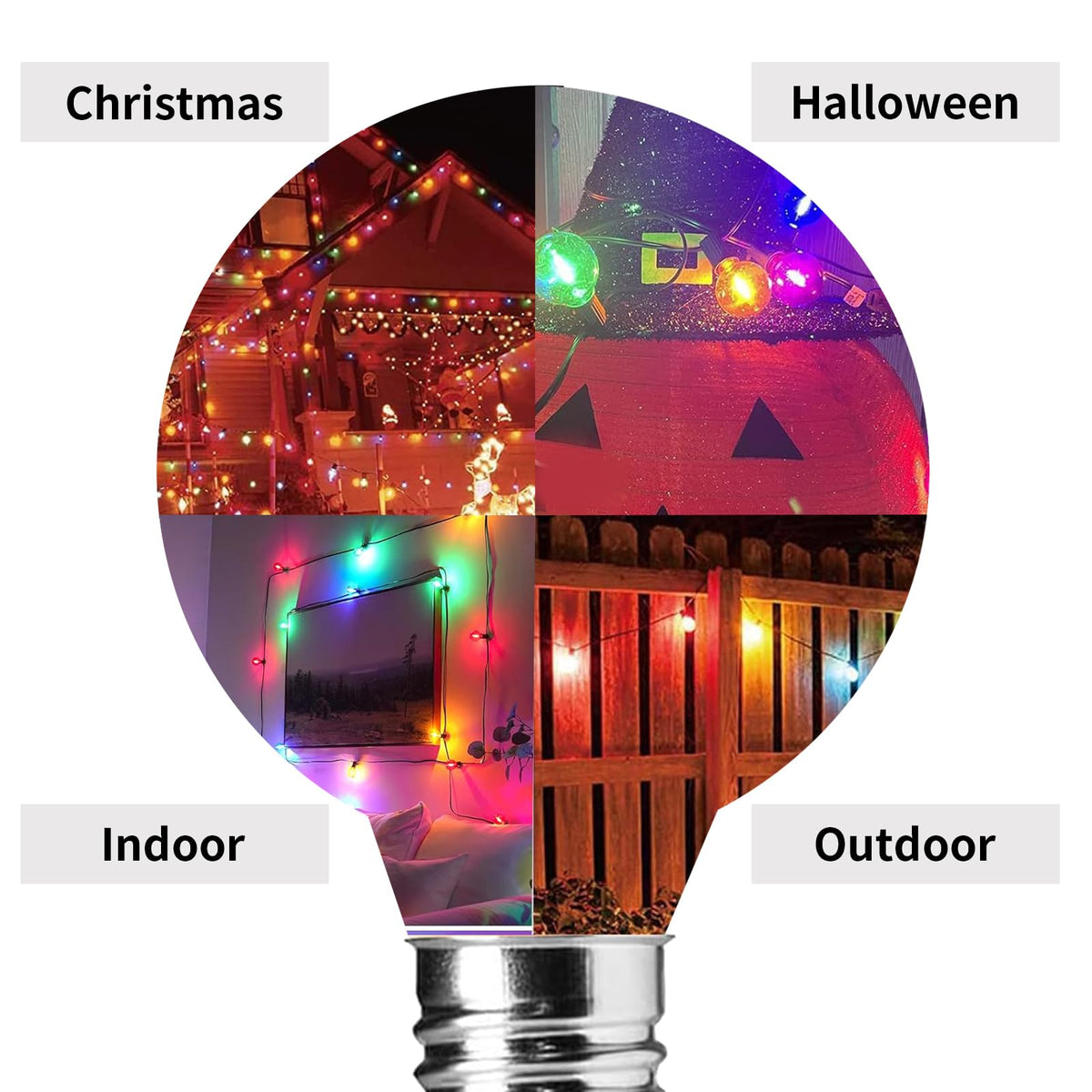 LinkMejor G40 Luminari de Replacare LED, 0.6W Glob Multicolor, Bază E12, 25PK