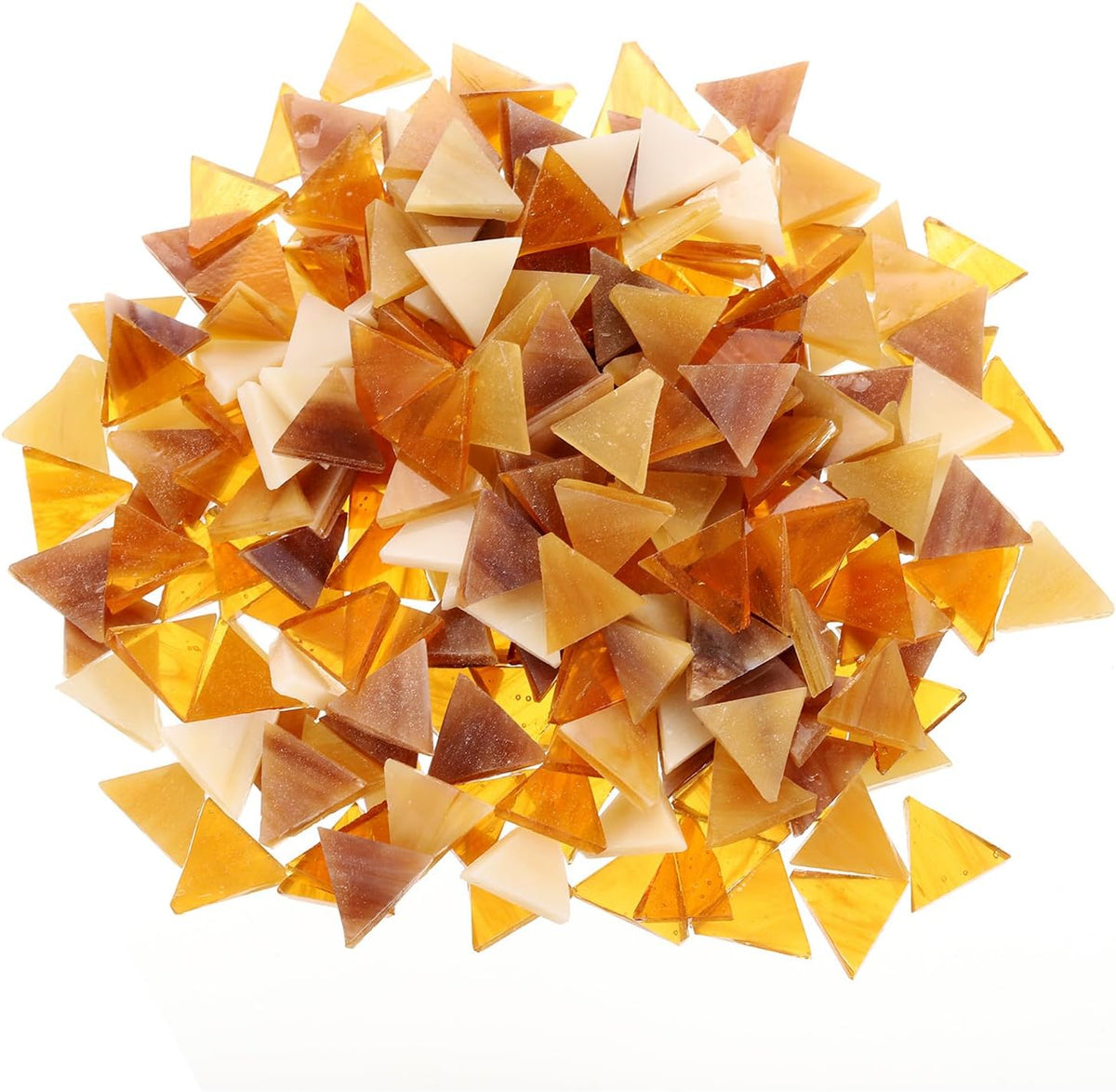 500g/1.1lb Mixed Color Triangle Mica Mosaic Tiles, 725 Pcs Glitter Crystal Mica Mosaic Tiles Stained Mica Piece for DIY Art Crafts, Mixed Brown