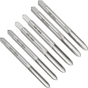 2 Set Metric Hand Tap Set, M5 x 0.8 H2 Thread Taper + Plug + Bottom Taps, High Speed Steel (HSS) Screw Threading Tapping Tools Kit