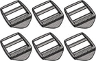 Metal Ladder Buckle Slider Tri-Glider Metal Adjustable Buckles, 6pcs 25mm(1") Inner Size for Webbing Backpack Strap, Gun-black