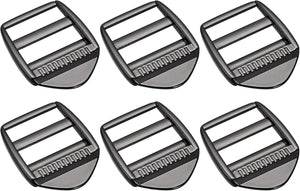 Metal Ladder Buckle Slider Tri-Glider Metal Adjustable Buckles, 6pcs 25mm(1") Inner Size for Webbing Backpack Strap, Gun-black