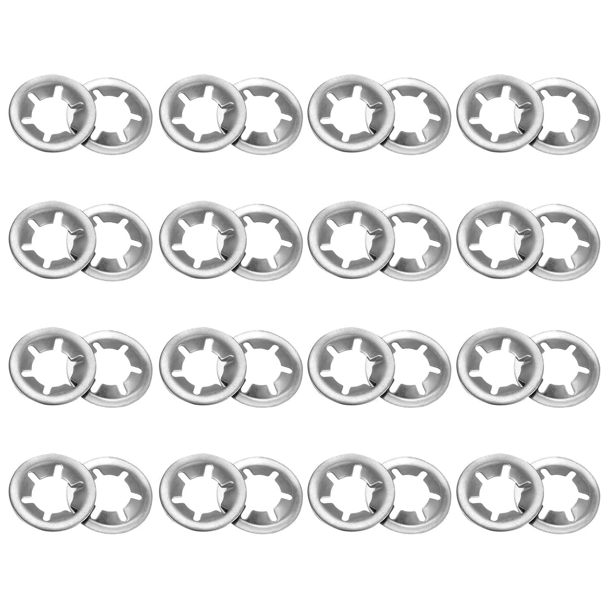 50PCS Innenzahn Push-on Klemmradmutter M10 x 20mm Schnellspannschrauben, Edelstahl Push Mutter Klemmradmutter
