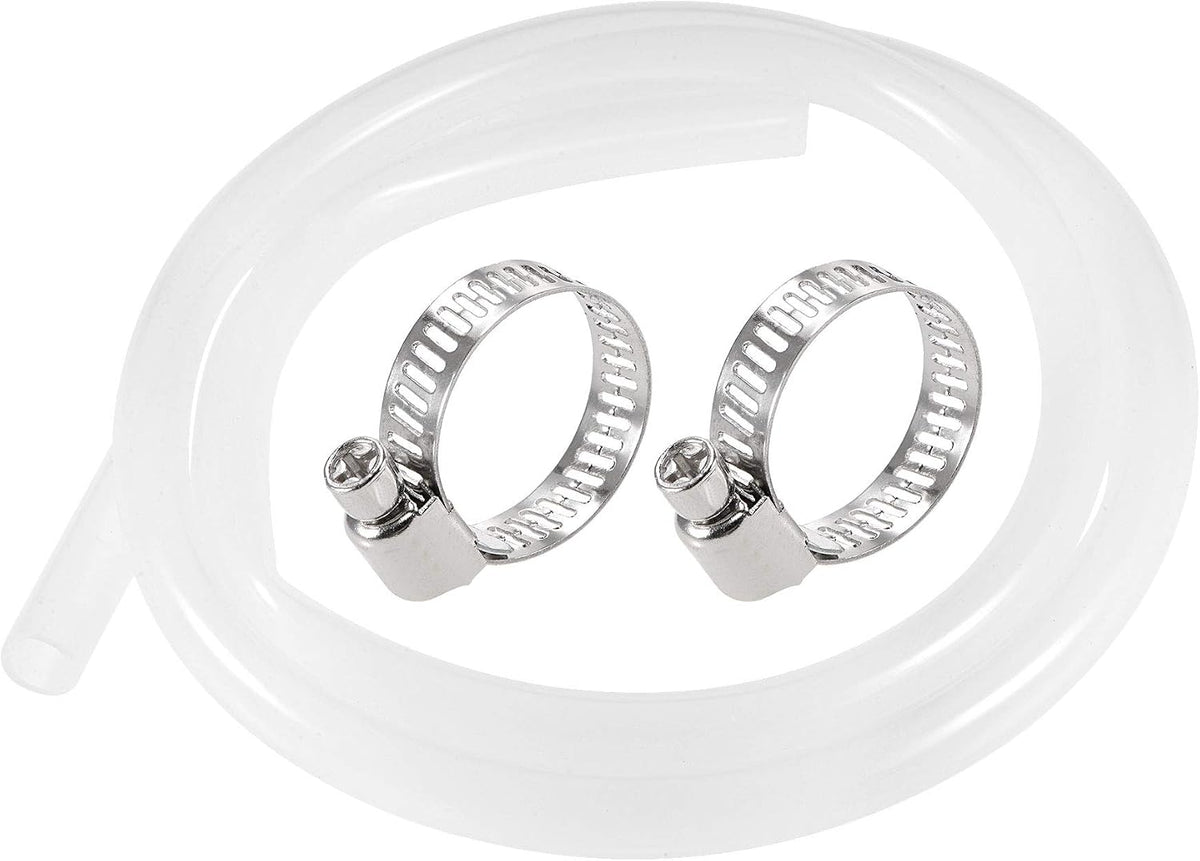 Silicone Tubing 9/16"(14mm) ID 18mm OD 5ft(1.5m) Silicone Rubber Tube Air Hose Water Pipe Clear with Clamps