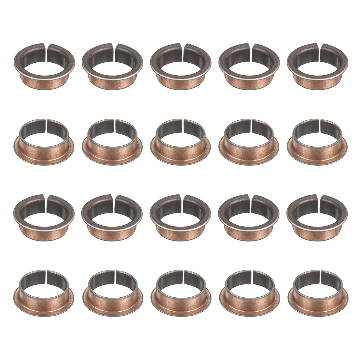 20Pcs Flanged Sleeve Bearings, 25mm Bore x 28mm OD x 11mm Length x 35mm, Sintered Bronze Wrapped Oilless Bushings