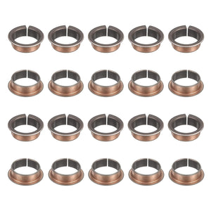 20Pcs Flanged Sleeve Bearings, 25mm Bore x 28mm OD x 11mm Length x 35mm, Sintered Bronze Wrapped Oilless Bushings
