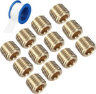 12Pcs 1/16 NPT Brass Pipe Plug Fitting, Male Thread Internal Hex Socket Pipe Cap, Countersunk Plug for Sealing Pipe Port, Pneumatic Solenoid Valve