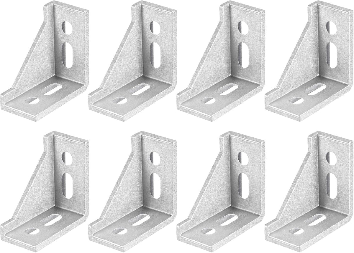 8Pcs Inside Corner Bracket Gusset, 58x58x29mm 3060 Angle Connectors for 3030/3060 Series Aluminum Extrusion Profile Silver
