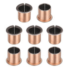 8Pcs Flanged Sleeve Bearings, 20mm Bore x 23mm OD x 30mm Length x 30mm, Sintered Bronze Wrapped Oilless Bushings