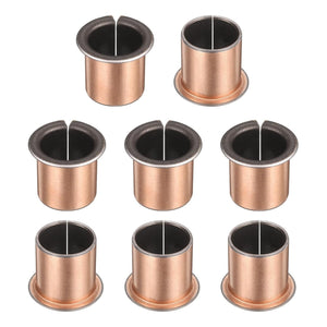 8Pcs Flanged Sleeve Bearings, 20mm Bore x 23mm OD x 30mm Length x 30mm, Sintered Bronze Wrapped Oilless Bushings