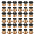 40Pcs Flanged Sleeve Bearing, 15mm Bore x 17mm OD x 15mm Length, 23 x 1.0mm Flange Dia x t Sintered Bronze Bushings Self-Lubricating Bearings for Industrial Equipment