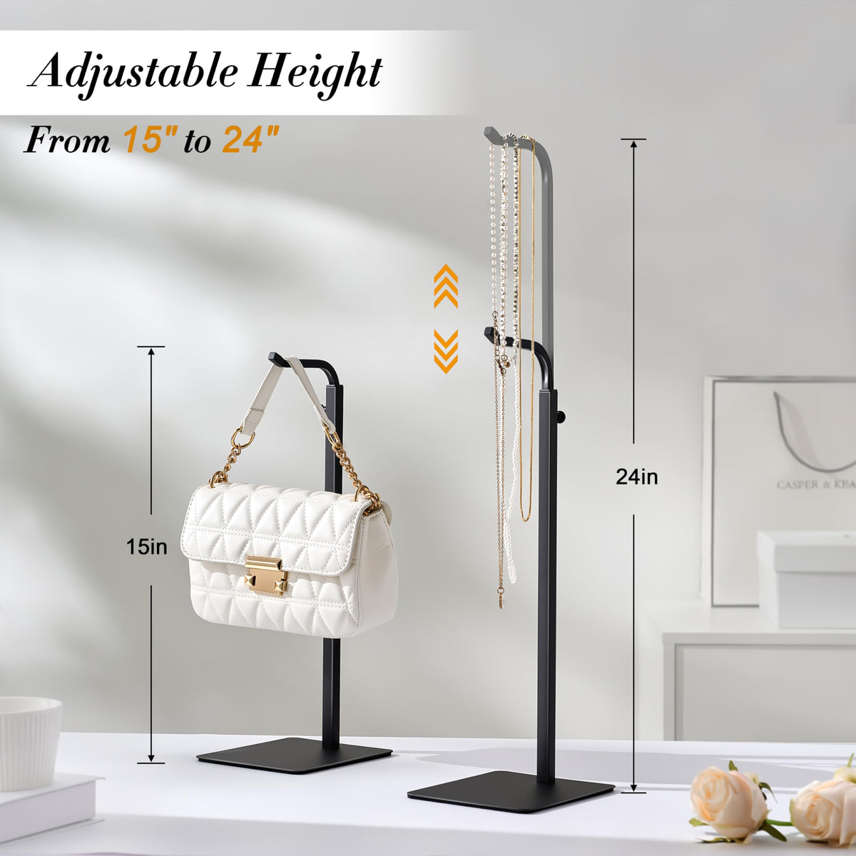 LinkMejor 3-Pack Justerbare Bordbannere og Pungholdere, Sort