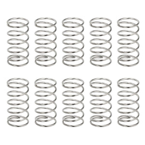 10Pcs Compression Springs, 0.8mm Wire Diameter x 10mm OD x 20mm Length 304 Stainless Steel Extension Spring Ballpoint Pen Pressure Springs for Shop Home Repairs, Silver