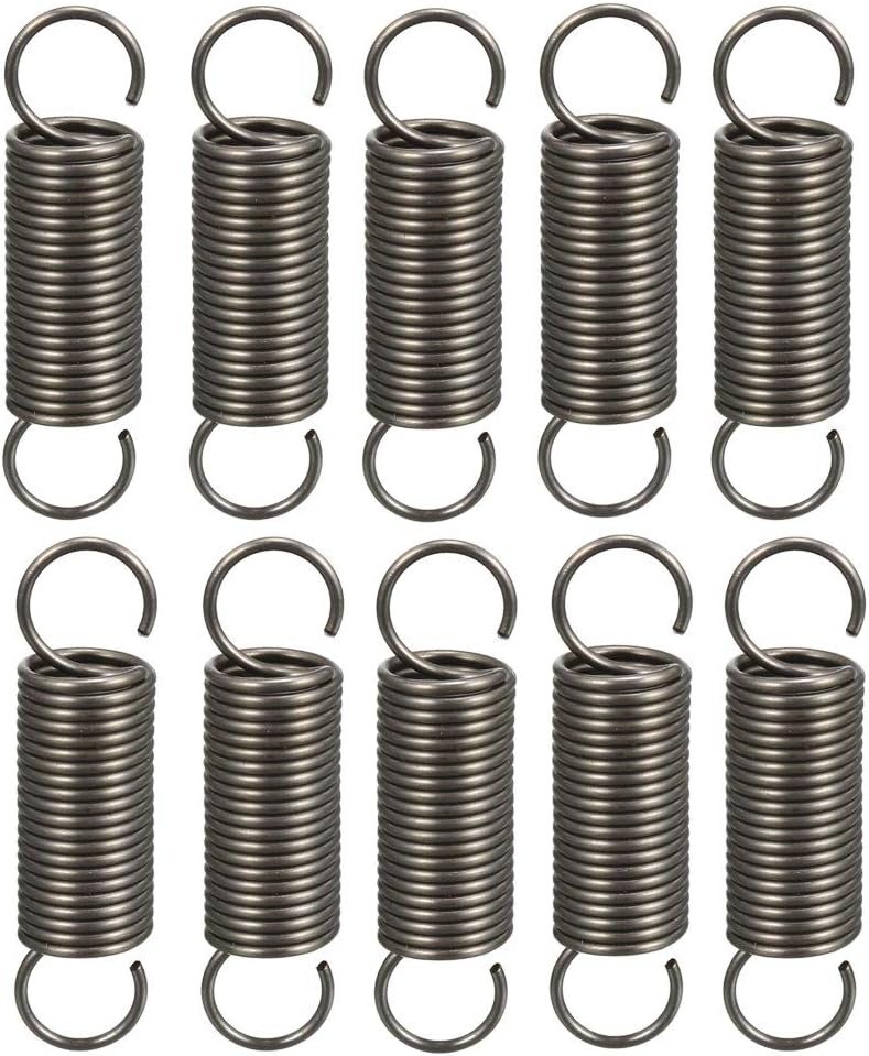 Extended Tension Spring Wire Diameter 0.04", OD 0.39", Free Length 1.57" Spring Steel Small Dual Hook Tension Spring 10pcs