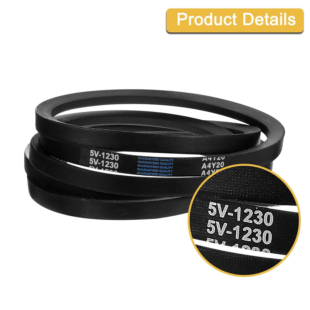 2Pcs 5V900 V-Belt, 클래식 랜드 루버 V-Belt 90" 외경 x 0.62" 너비 x 0.53" 높이 산업 기계 장비용, 블랙