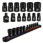 LinkMejor E-Torx Socket Set 13-Piece Eksternt Socket Set | 11-Piece H女足 E-Torx Sockets (E4-E20) Star Socket Set | 2-Piece Impact Socket Adapter Set