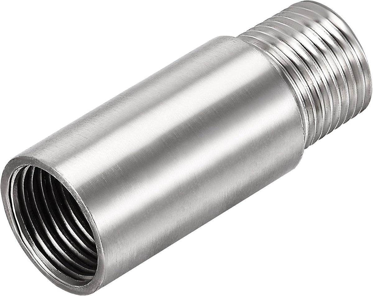 Shower Head Extension Arm Stainless Steel 1/2PT Male to 1/2PT Female Thread 60mm Length Cast Pipe Fitting Coupler