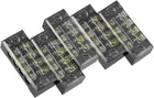 5 Pcs 4 Positions Dual Rows 600V 15A Cable Barrier Block Terminal Strip TB-1504L
