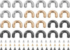Metal D-Ring Connector Buckles, Alloy Arch Bridge D-Ring Buckles Chain Strap with Screws for Leather Crafts