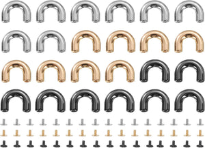 Metal D-Ring Connector Buckles, Alloy Arch Bridge D-Ring Buckles Chain Strap with Screws for Leather Crafts