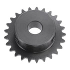 25 Tooth Roller Sprocket B Type, #25 Chain, Single Strand 1/4" Pitch, 12mm Bore Black Oxide C45 Carbon Steel with Set Screws for ISO 04C