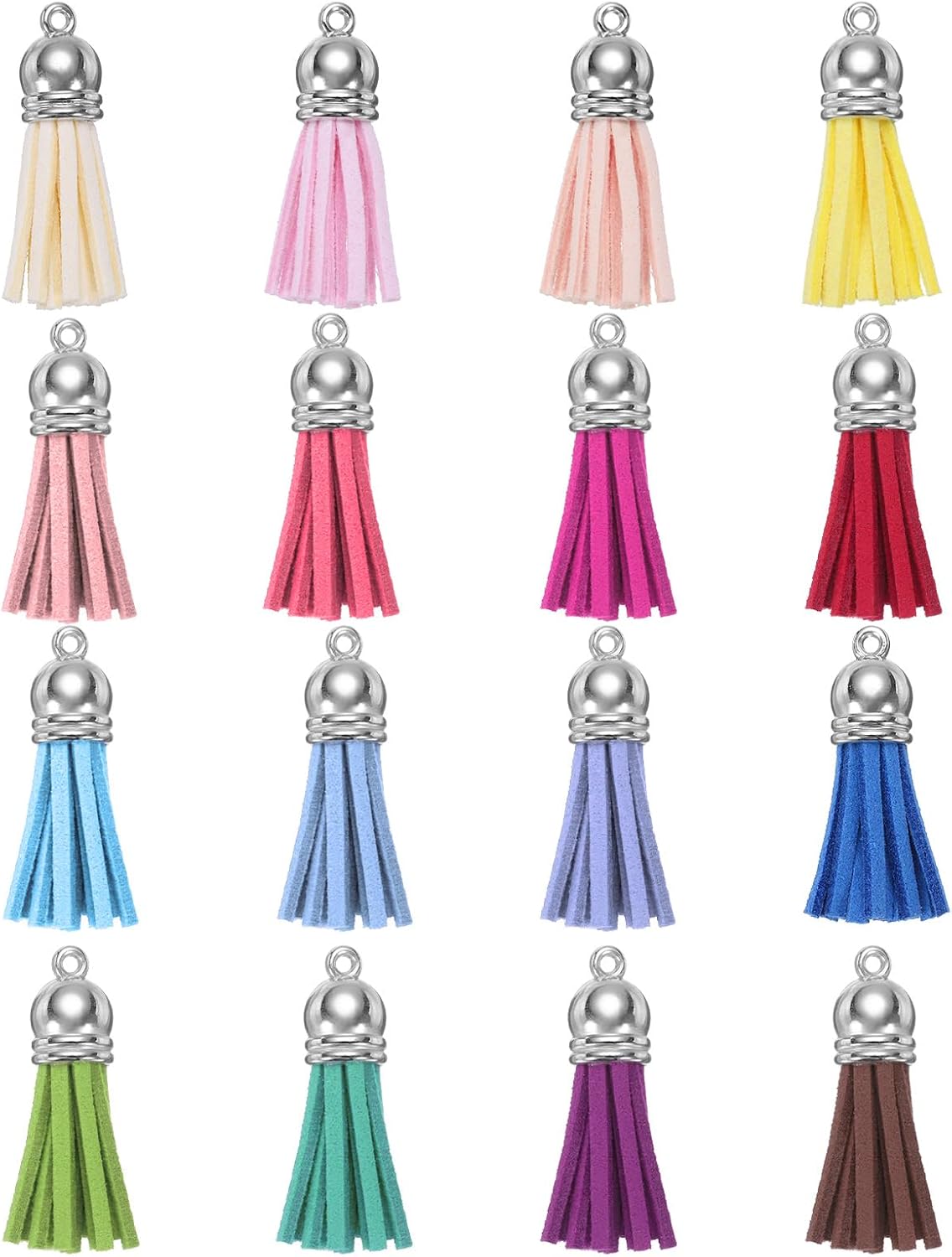 200 Pcs Keychain Tassels, Bulk Leather Tassels for Crafts Colored Tassel Pendants for Acrylic Blanks, Earrings, Keychain Bracelets and Jewelry Making, Multicolor