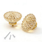 2PCS Maniglie per Cassetto, 1-3/8" Oro Spumante Cristallo Fiore Pull Maniglia per Cassetto