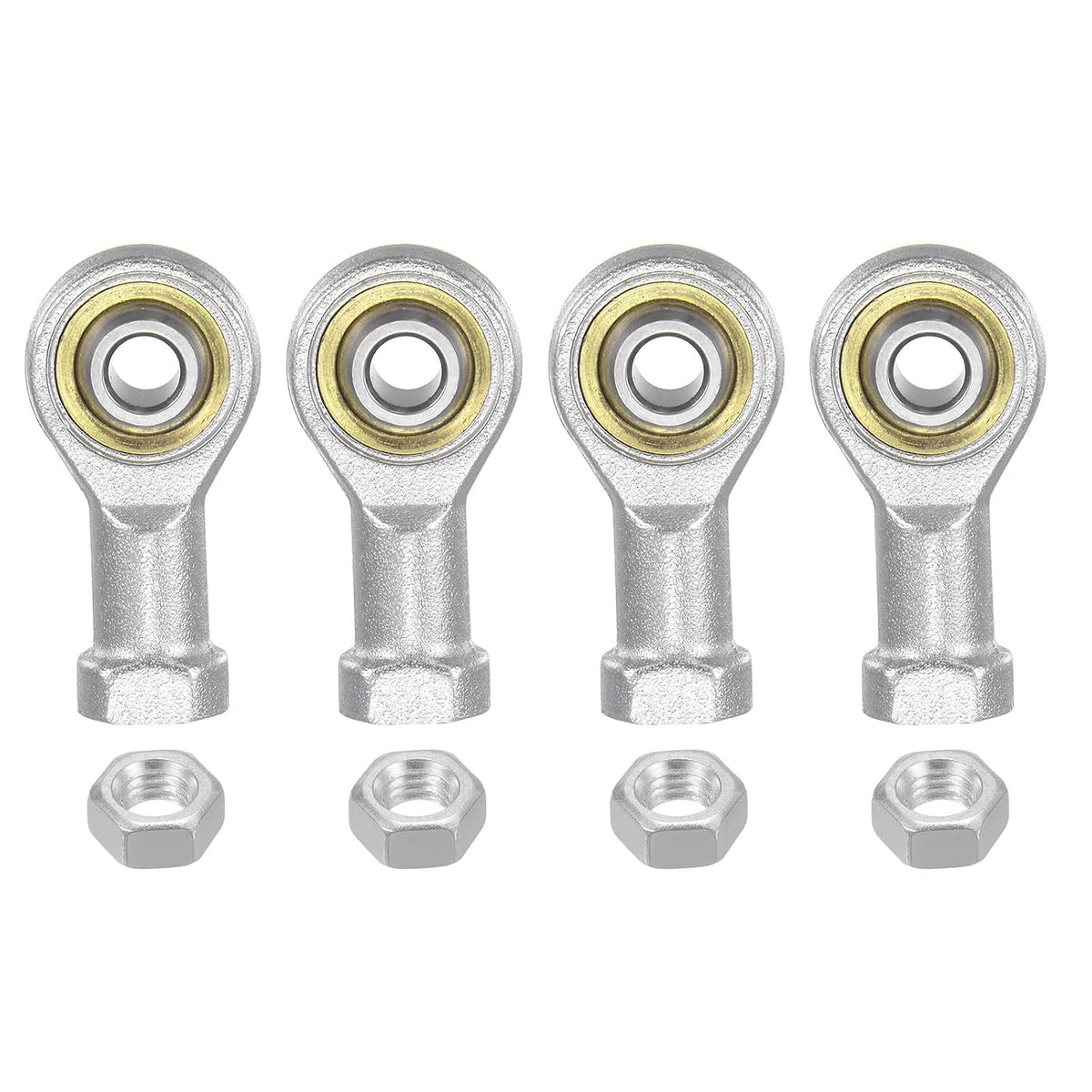 4pcs PHSA6 Female Rod End Bearing M6 Bore and M6x1.0 Left Hand Thread, Self-Lubricating Joint Rod Ends, Includes Jam Nuts