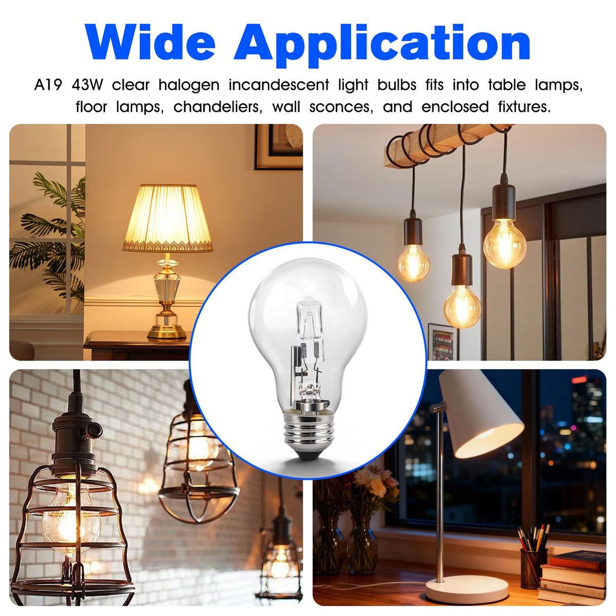 Lampadine a卤素 Incandescenza A19 120V 43W Lampadina a卤素