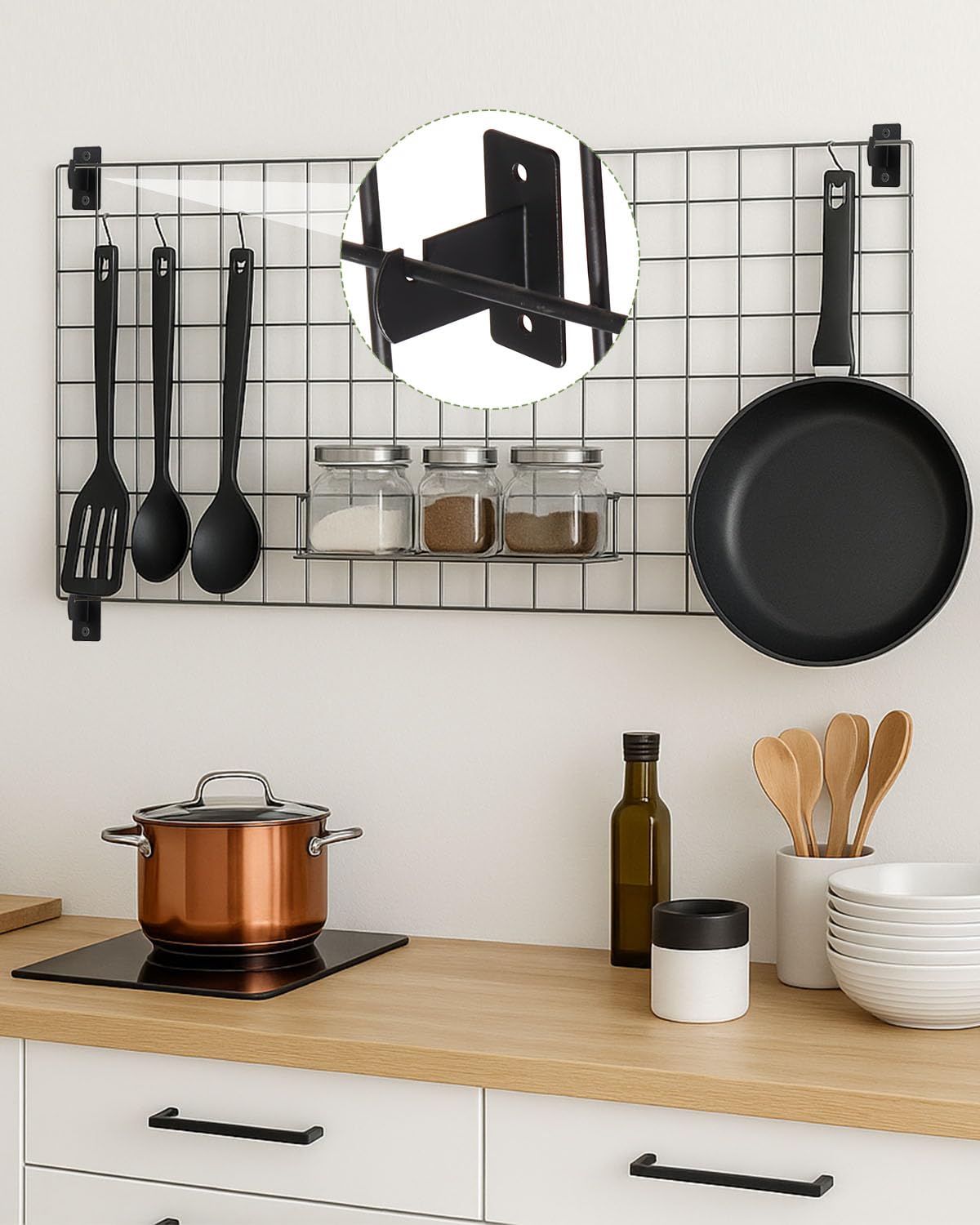 LinkMejor 24 Pcs Bantalan Gridwall Mount, Bantalan Papan Grid Dinding Display Hooks
