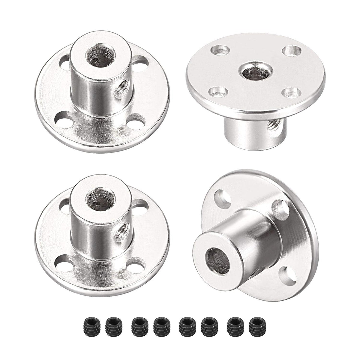 4mm Inner Dia H12xD10 Rigid Flange Coupling Motor Guide Shaft Coupler Motor Connector for DIY Parts 4Pcs