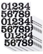 2-tommer nummeretager, vinyl sjælsefladesticker - 10 langer, svart