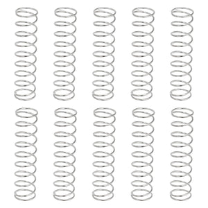 10Pcs Compression Springs, 0.8mm Wire Diameter x 11mm OD x 45mm Length 304 Stainless Steel Extension Spring Ballpoint Pen Pressure Springs for Shop Home Repairs, Silver