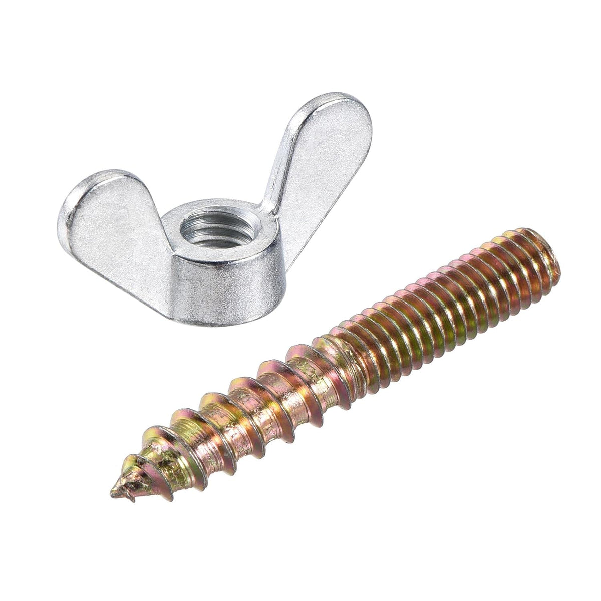 10pcs M6x40mm Hanger Bolt, 10pcs M6 Wing Nuts for Furniture