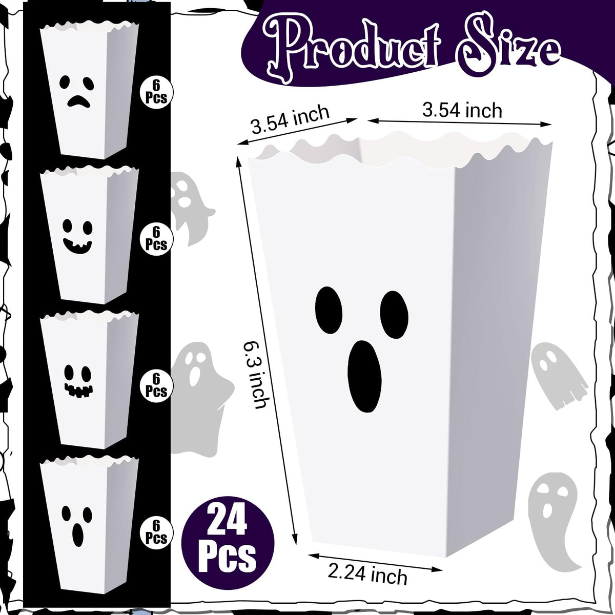 LinkMejor 24 Stück Halloween-Popcorn-Kisten für Massenverkauf als Kaugummikisten