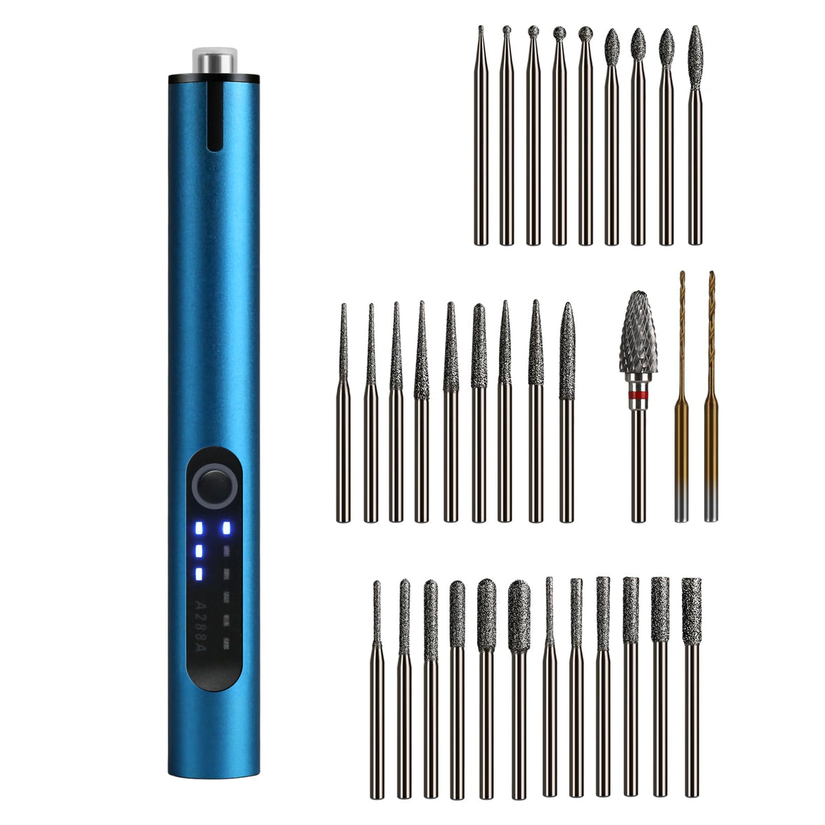 Mini Penna LED a Luce per Incisione Elettrica Senza Filo con 33 Bit per Artigianato Fai Da Te