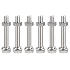 M10 x 70mm Hex Head Screws Bolts, Nuts, Flat & Lock Washers Kits, 304 Stainless Steel Fully Thread Hexagon Bolts 6 Sets