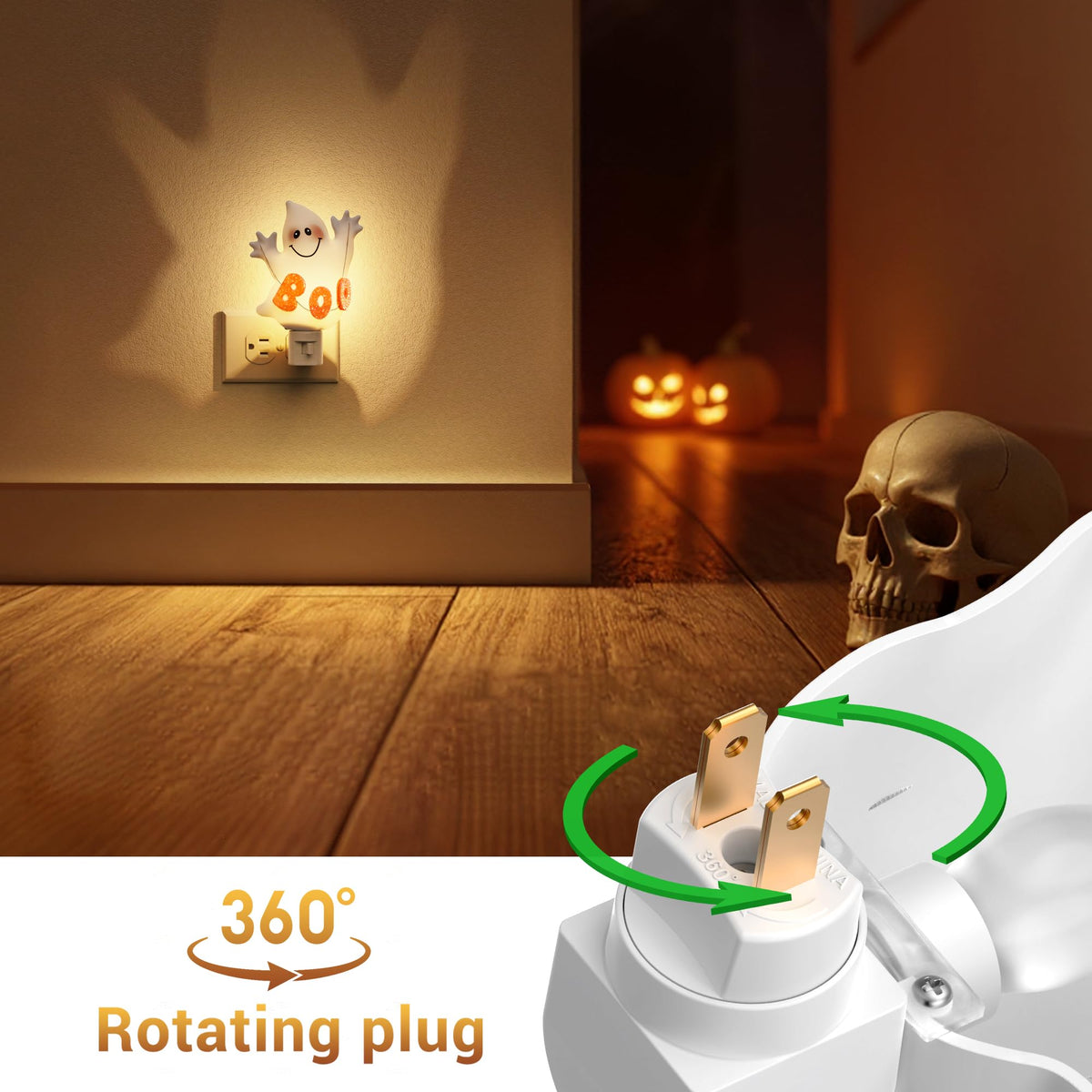 LinkMejor Malam Halloween Lampion, Lampion Malam Ghost dengan UL, Bola C7