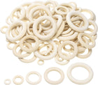 LinkMejor 100 PCS 5 Size Natural Wood Craft Ring, Small Wooden Rings Circle, Unfinished Solid Wood Pendant Connectors for DIY Craft, Macrame, Ring Pendant and Jewelry Making