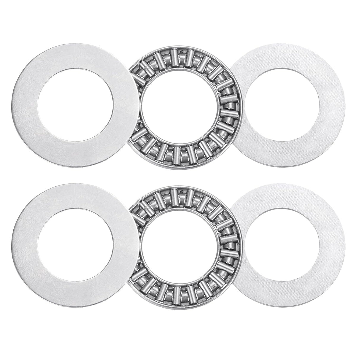 2 Pcs AXK1730 2AS Thrust Needle Roller Bearings with Washers, 0.67" ID, 1.18" OD, 0.16" Thk, for Lawn Mower Truck Power Steering, Chrome Steel (ABEC5)