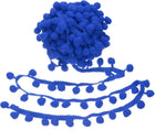 6 Yards Pom Trim Ribbon, 1" Wide Pure Blue Pom Ball Fringe Trim Sewing Fringe Fabric Ribbon for DIY Crafts Curtain Clothes Pillow Home Decoration, 13mm